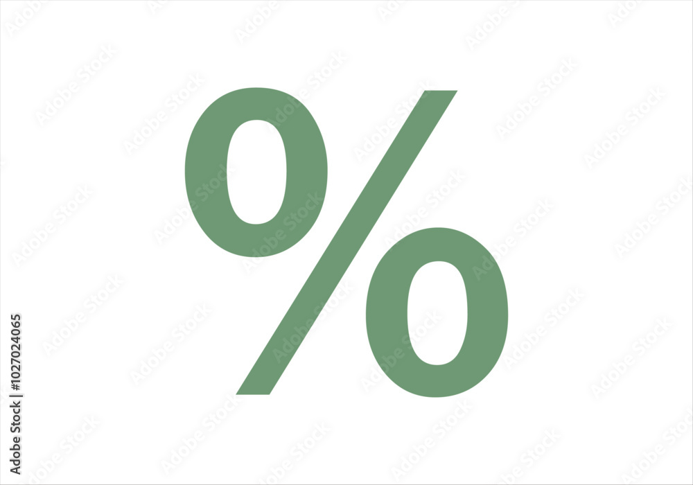 Porcentaje verde de descuento en fondo blanco