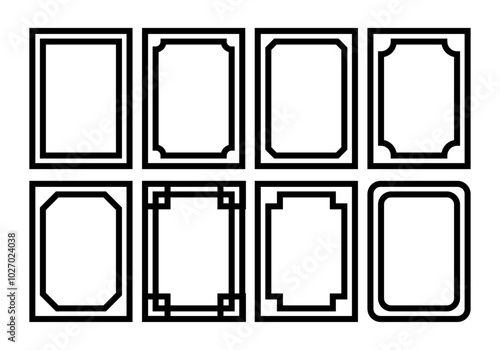 Hoja de iconos de marcos rectangulares negros