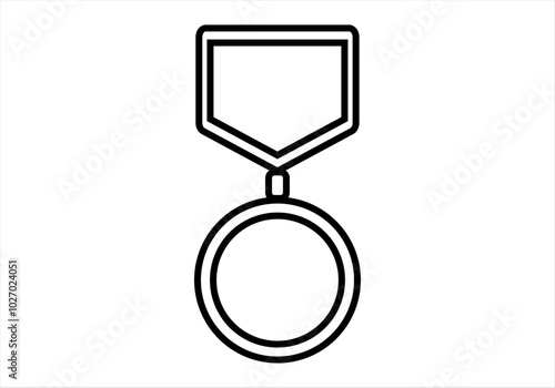 Icono negro de medalla o condecoración redonda