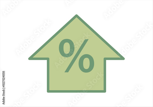 Flecha verde de crecimiento en porcentaje de beneficios 