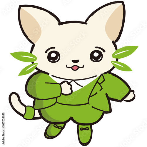 自然環境・植物がモチーフの猫キャラクターイラスト