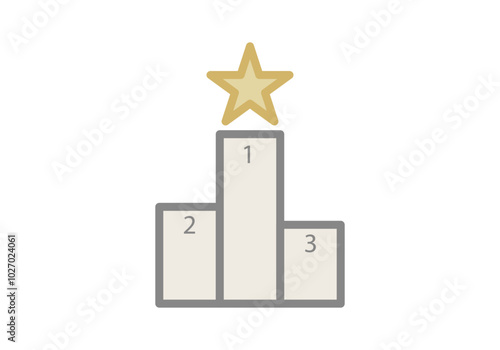 Podio con estrella en el número uno de ganadores