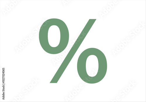 Porcentaje verde de descuento en fondo blanco