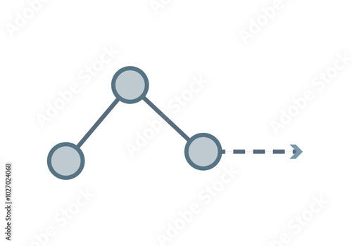 Puntos azules unidos por trazo representando ruta