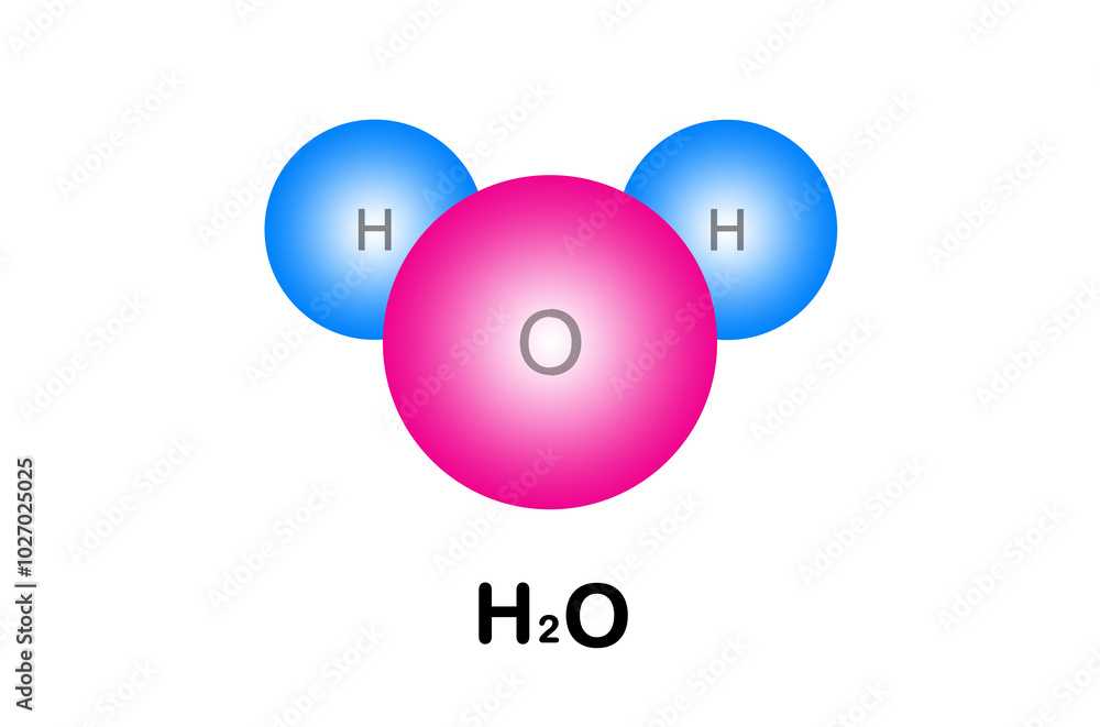 3d Shape of water molecule or 3d structure of H20 Molecule. Chemical structure of water isolated on white background 3d Shape of water molecule or 3d structure of H20 Molecule. Chemical structure of water isolated on white background