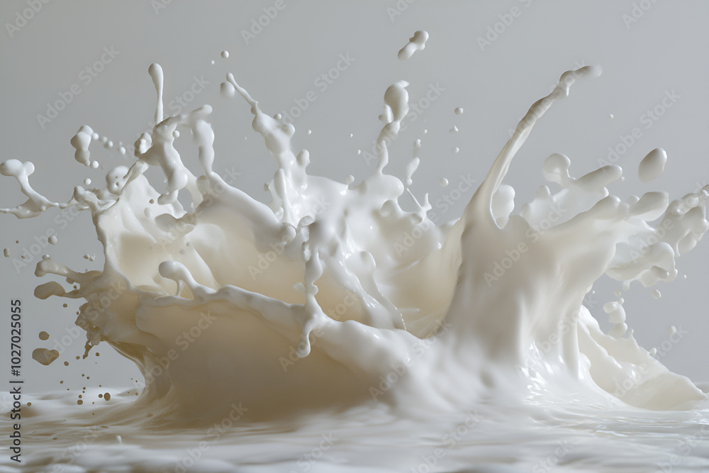 Milk Splash Abstract: A captivating abstract composition of a milk splash, frozen in time. The white liquid explodes outwards, creating a mesmerizing pattern of peaks and valleys. Milk Splash Abstract: A captivating abstract composition of a milk splash, frozen in time. The white liquid explodes outwards, creating a mesmerizing pattern of peaks and valleys.