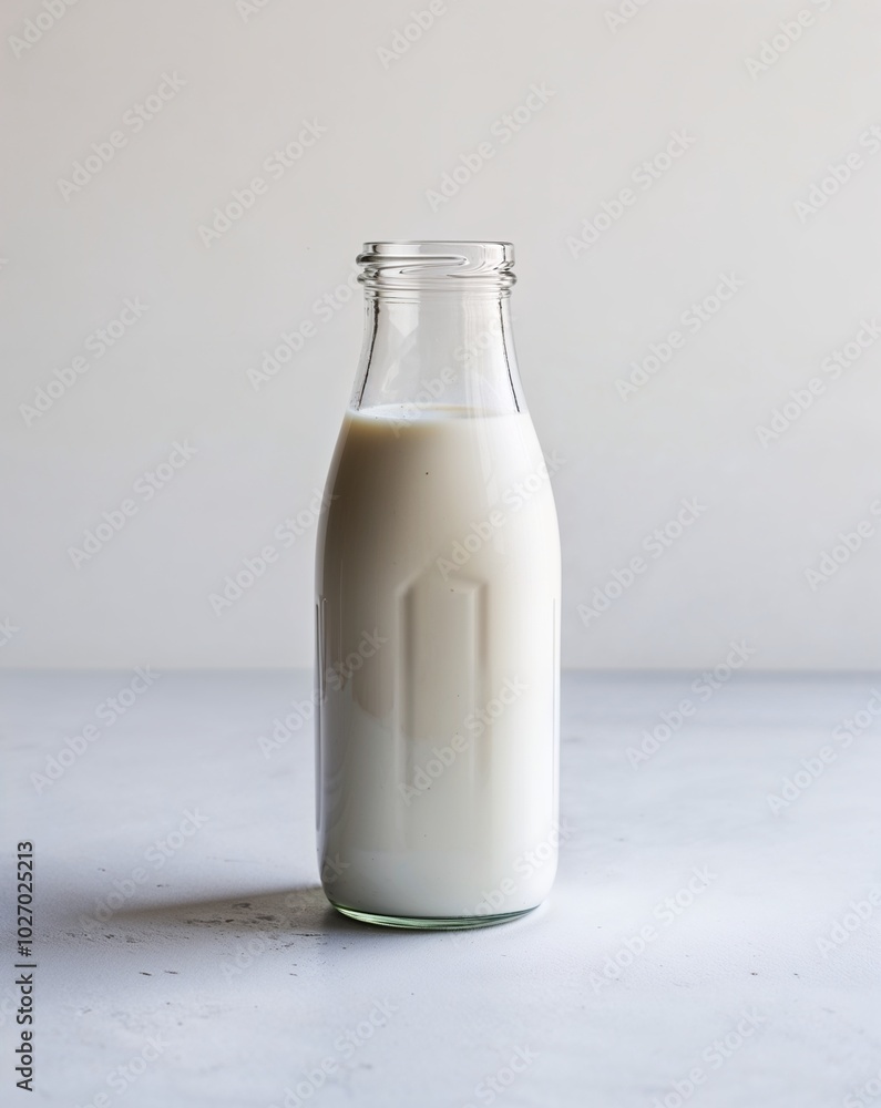 a bottle of milk on plain white background a bottle of milk on plain white background