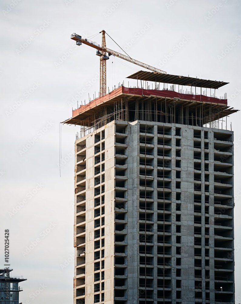 Fototapeta premium a building under construction on plain white background