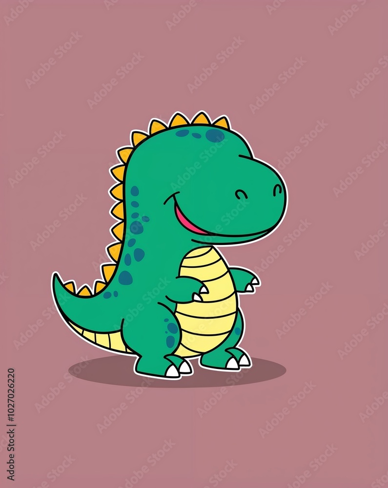 Fototapeta premium a cartoonish dinosaur on plain white background
