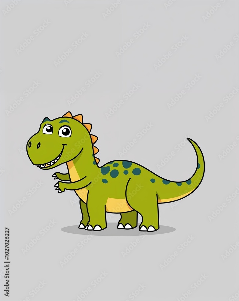 Fototapeta premium a cartoonish dinosaur on plain white background