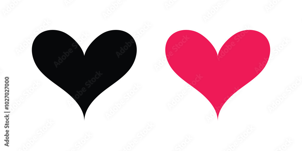 Vector Pink Heart Icon Isolated On White Vector Pink Heart Icon Isolated On White