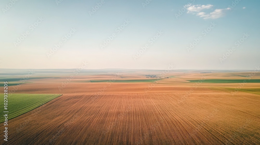Aerial View of Expansive Agricultural Fields Aerial View of Expansive Agricultural Fields