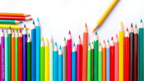 Color pencils isolated on white background