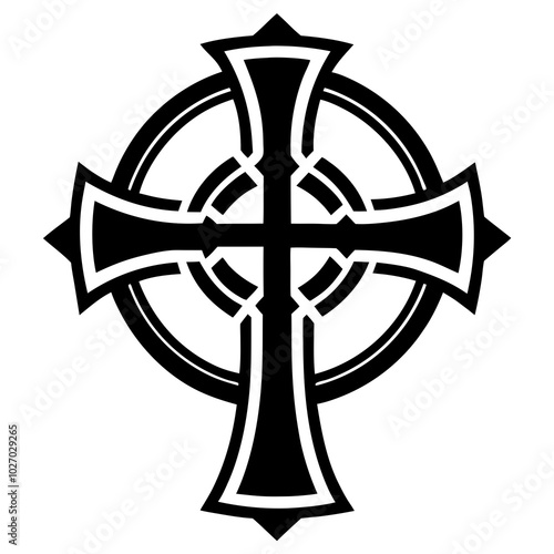 Celtic Cross Silhouette vector illustration