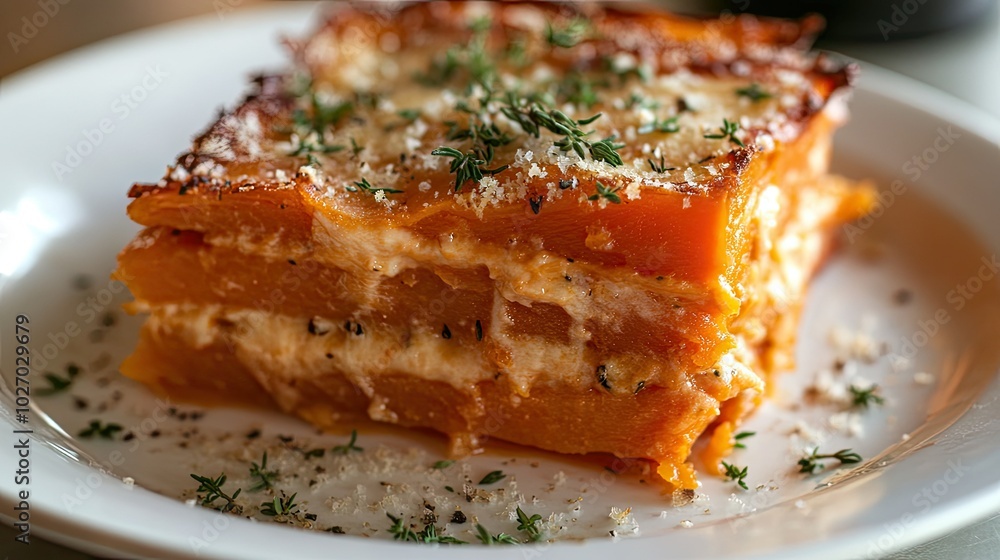 Layered Sweet Potato Gratin with Cheese Layered Sweet Potato Gratin with Cheese