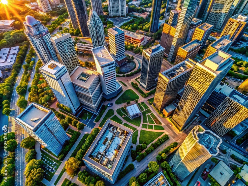Fototapeta premium Stunning Dronebase Architectural Photography of Modern Urban Landscapes and Innovative Structures