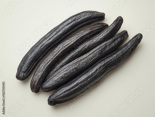 Wallpaper Mural vanilla bean showcased in pristine detail against a clean white background, emphasizing its rich texture and scent, ideal for culinary photography Torontodigital.ca