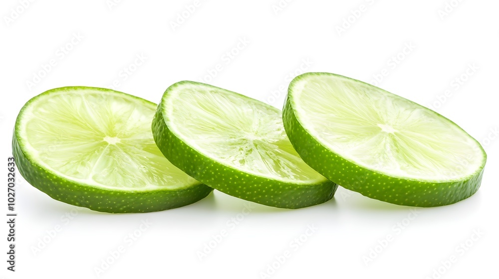 Lime slices isolated on white background. Lime slices isolated on white background.