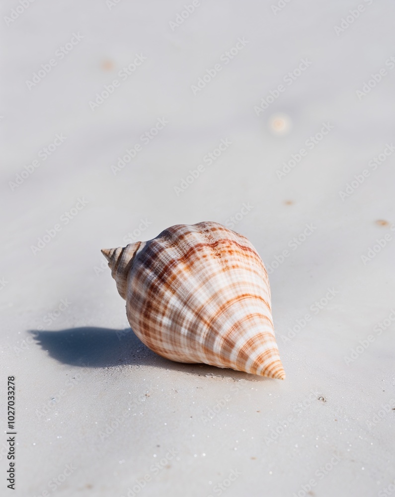 a seashell on the shore on plain white background a seashell on the shore on plain white background