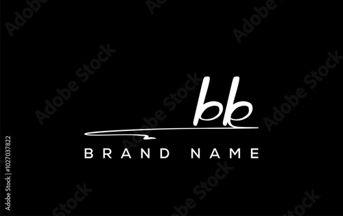 BB letter beauty handwriting vector logo.