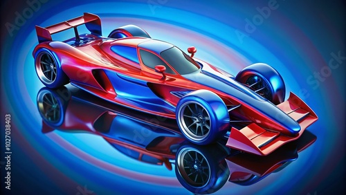 Stunning Product Photography of a Blue and Red Race Car for Automotive Enthusiasts and Collectors