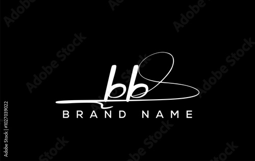 BB letter beauty handwriting vector logo.