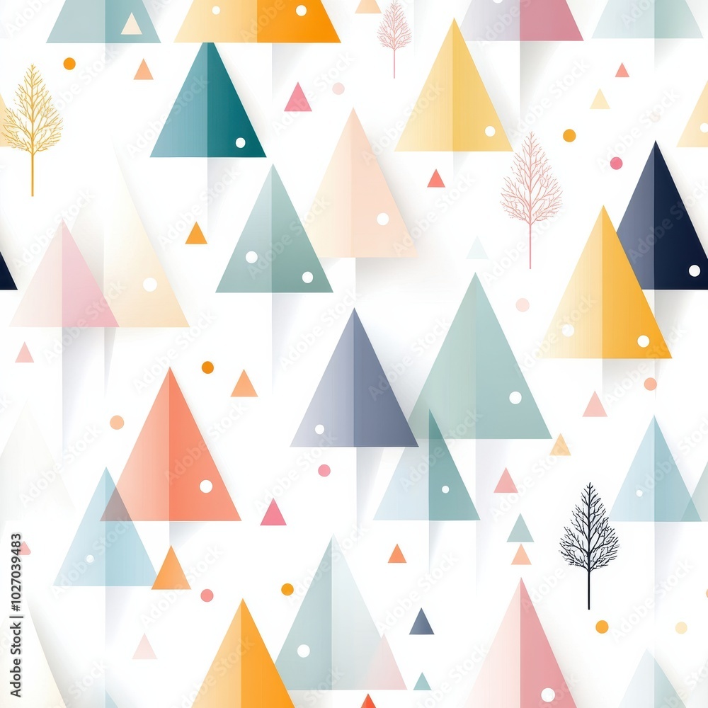 Colorful geometric trees in pastel shades create a vibrant and whimsical pattern, perfect for modern designs and backgrounds. Colorful geometric trees in pastel shades create a vibrant and whimsical pattern, perfect for modern designs and backgrounds.