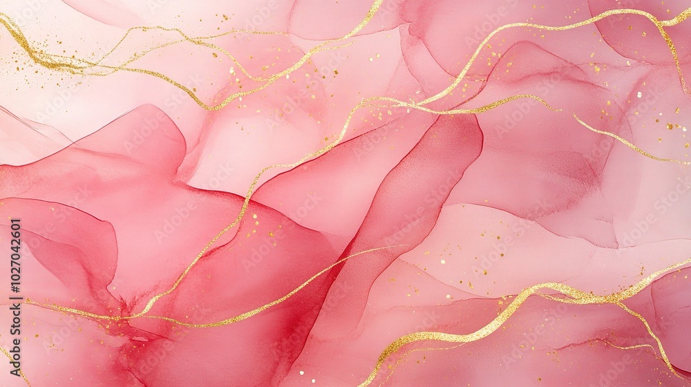 Elegant Pink Abstract Background with Gold Accents Elegant Pink Abstract Background with Gold Accents