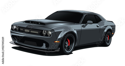 Sport car racing concept Black detailing Transparent Background