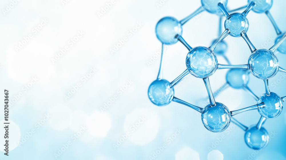 Obraz premium Modern transparent molecule model symbolizing innovation in biotechnology