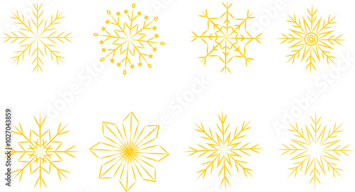 beautiful New Year background with golden snowflakes