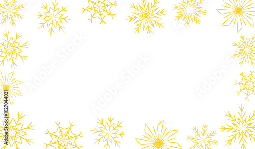 beautiful New Year background with golden snowflakes