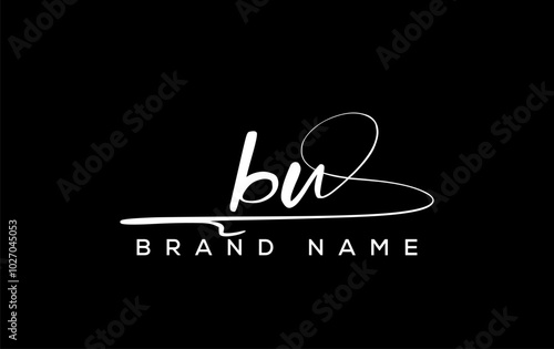BU letter beauty handwriting vector logo.