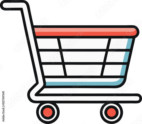 A shopping cart cartoon vector