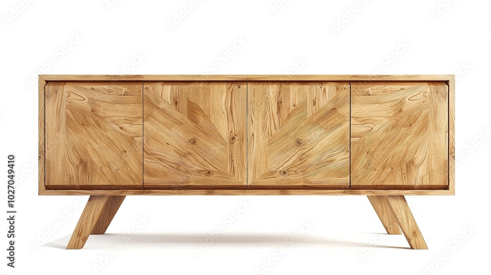 wooden cabinet isolated in a modern style against a white backdrop, Generative AI. wooden cabinet isolated in a modern style against a white backdrop, Generative AI.