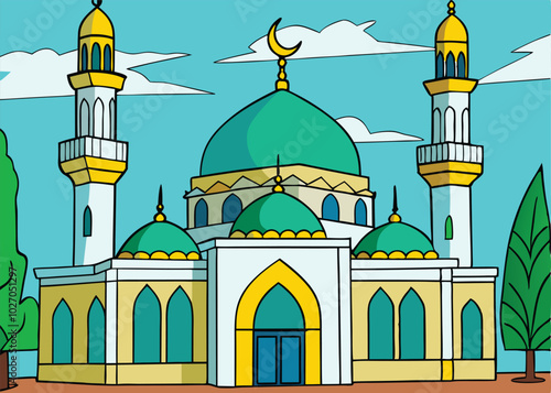 illustration of mosque vector.