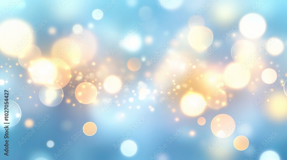 Soft Colorful Bokeh Lights on Blue Background Soft Colorful Bokeh Lights on Blue Background