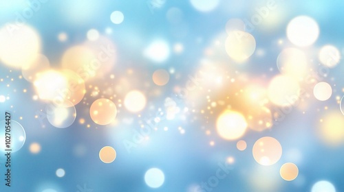 Soft Colorful Bokeh Lights on Blue Background