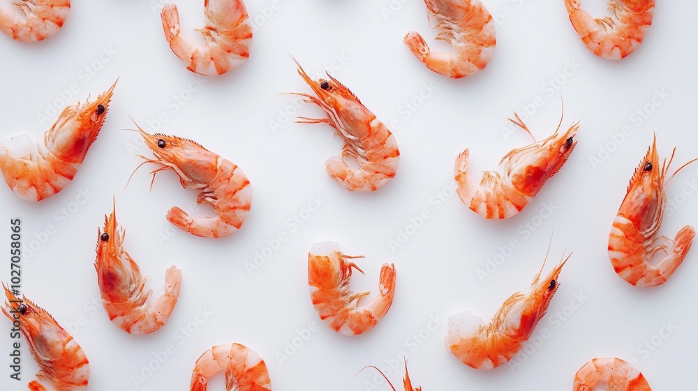 shrimps on a white background shrimps on a white background