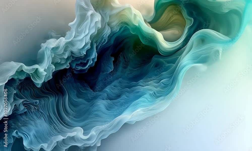 Abstract waves with fluid textures in soft blue and white hues. Abstract waves with fluid textures in soft blue and white hues.