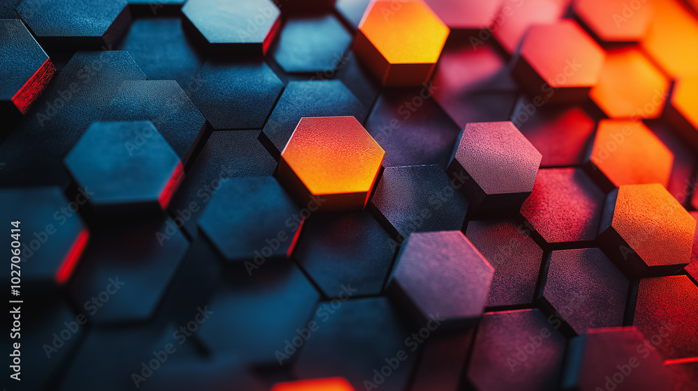 A close up of a colorful hexagonal pattern. The colors are blue, red, and yellow. The pattern is made up of small squares that are all different sizes and shapes. Scene is vibrant and energetic A close up of a colorful hexagonal pattern. The colors are blue, red, and yellow. The pattern is made up of small squares that are all different sizes and shapes. Scene is vibrant and energetic