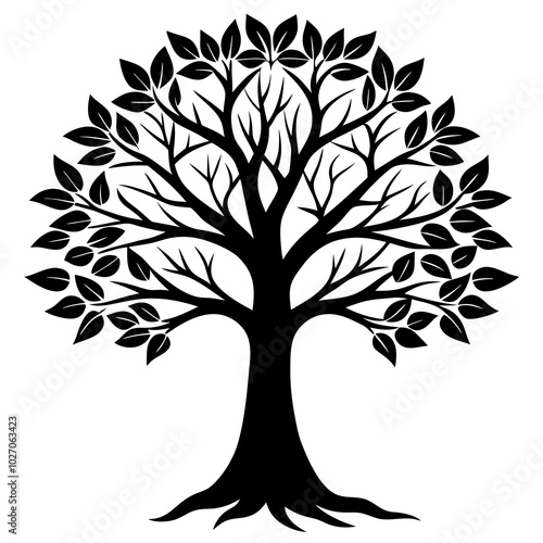 Tree. Tree silhouette. Silhouette. Nature. Black. Design. Vector. Illustration. photo