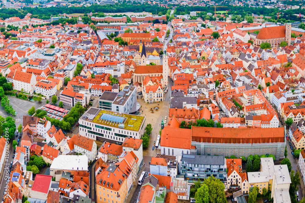 Naklejka premium Ingolstadt old town aerial panoramic view