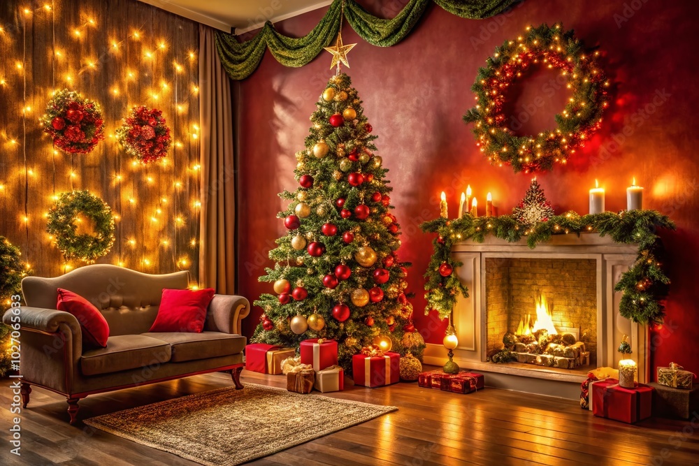 Transform your cozy Christmas living room with an empty, solid-colored wall perfect for festive holiday décor ideas to make your space feel warm and Transform your cozy Christmas living room with an empty, solid-colored wall perfect for festive holiday décor ideas to make your space feel warm and