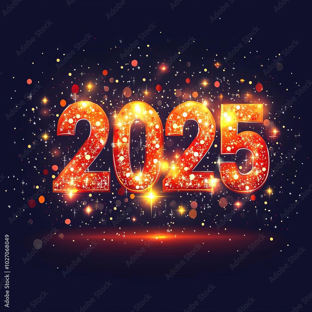 Happy New Year 2025 A glowing Happy New Year 2025 A glowing