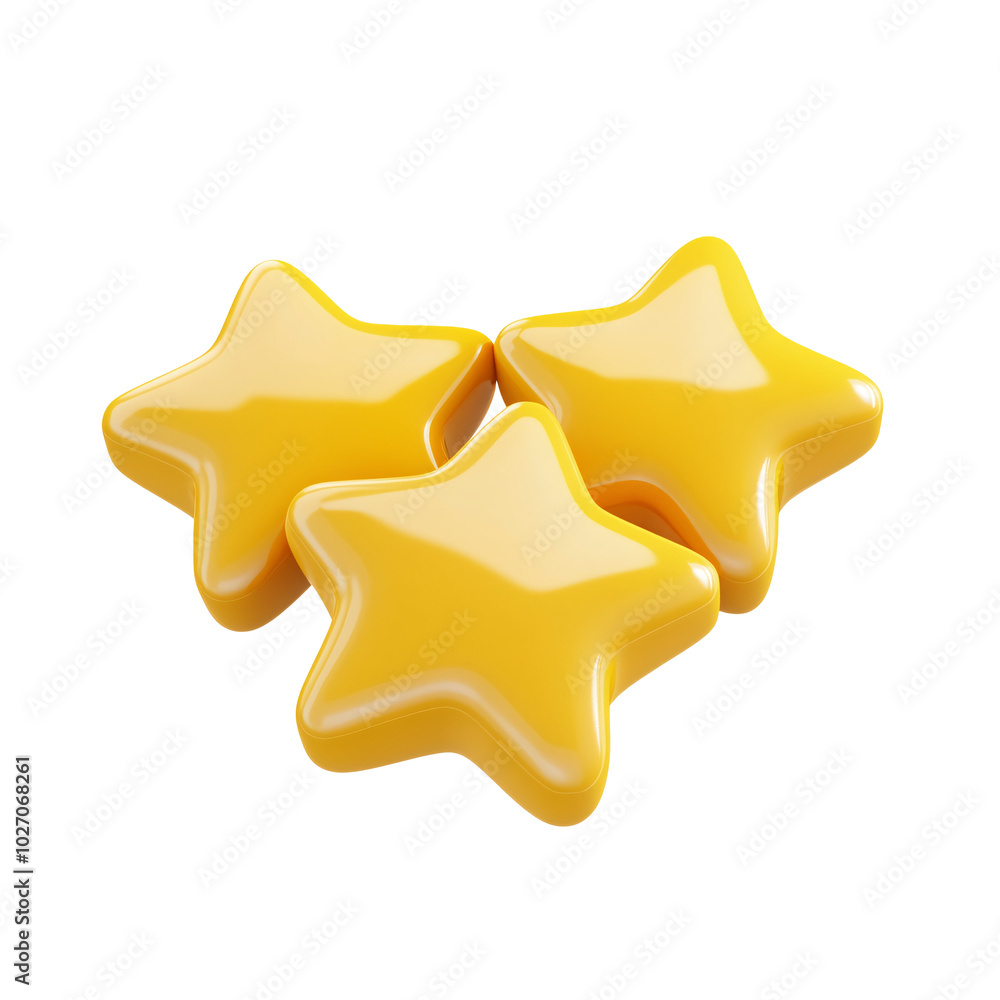 golden stars shaped 3d render icon isolated on white and transparent background. golden stars shaped 3d render icon isolated on white and transparent background.