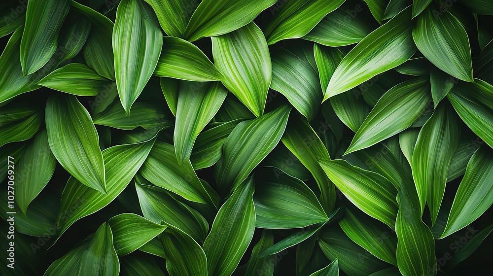 Lush Green Leaves in Natural Arrangement Lush Green Leaves in Natural Arrangement