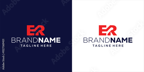 Tableau sur toile Creative Abstract ER Letter Logo Design, Design Inspiration, Illustration, Vecto