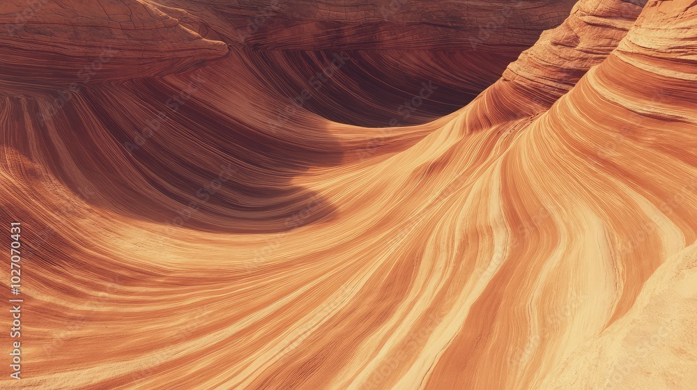 Obraz premium Unusual, wave-like rock formations in the desert, their smooth, flowing surfaces contrasting with the rugged sandy ground