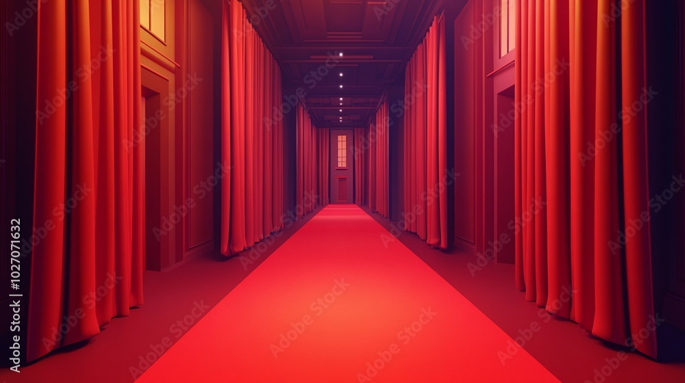 Double 11 e-commerce promotion corridor building space booth background Double 11 e-commerce promotion corridor building space booth background